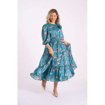 Rochie 5025 inflorata blu La Donna