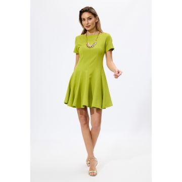 Rochie eleganta scurta in clos cu maneci scurte Elga Fistic