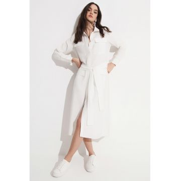 Rochie-camasa cu cordon in talie