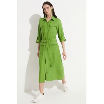 Rochie-camasa cu cordon in talie