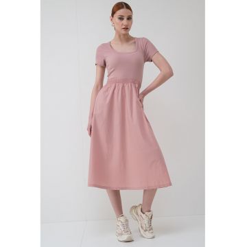 Rochie combi cu talie elastica