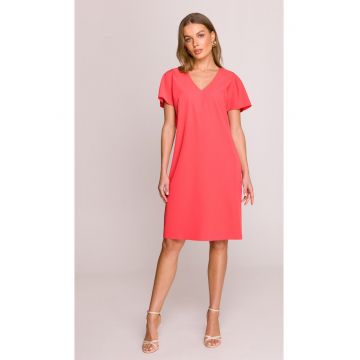 Rochie cu croiala lejera -  Roz -