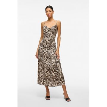 Rochie midi cu aspect satinat