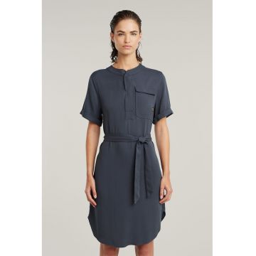 Rochie midi cu buzunar pe piept