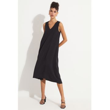 Rochie midi cu decolteu in V