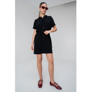 Rochie-camasa mini cu un cordon in talie