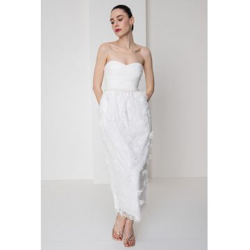 Rochie cu broderie si margele - fara maneci