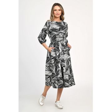 Rochie Dama -  Leafy Black V312