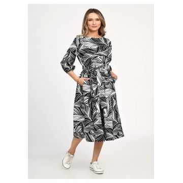 Rochie Dama -  Leafy Black V312