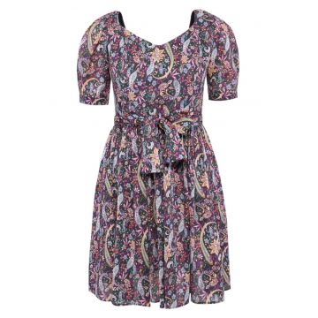 Rochie din bumbac cu imprimeu Paisley - Multicolor