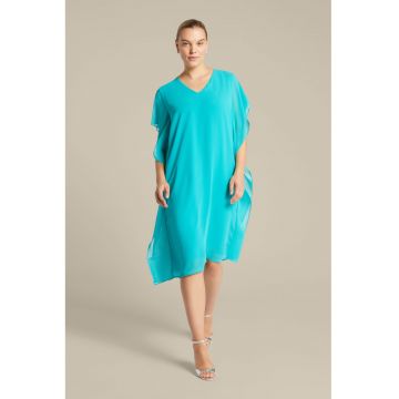 Rochie dreapta cu maneci cu volane