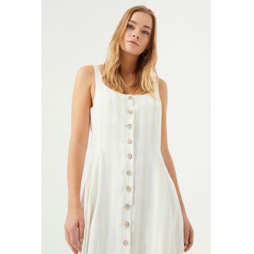 Rochie evazata din amestec de in