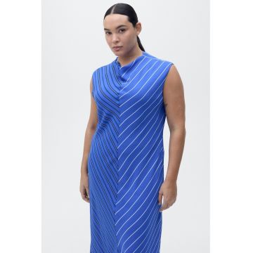 Rochie evazata maxi cu dungi