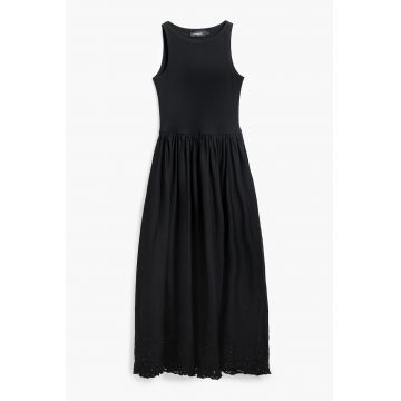 Rochie fara maneci cu garnitura brodata