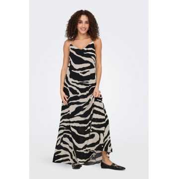 Rochie lunga cu animal print si decolteu in V