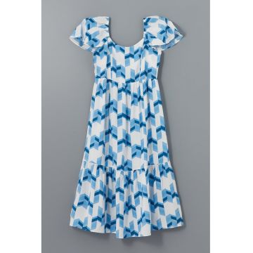 Rochie midi cu croiala in A si model