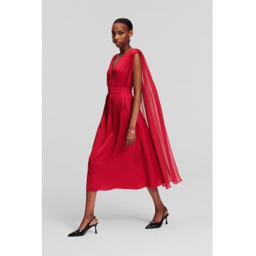 Rochie midi cu model capa