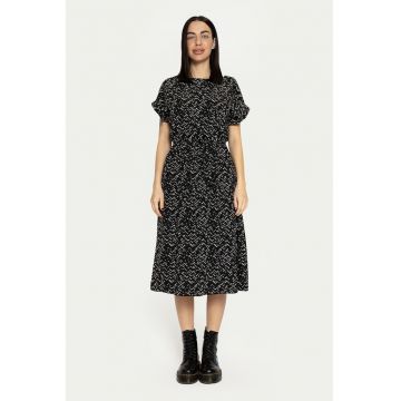 Rochie midi evazata cu buzunare laterale