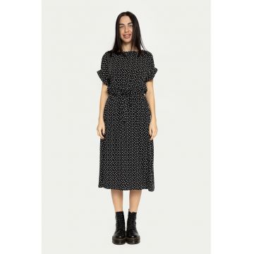 Rochie midi evazata cu imprimeu cu inimi