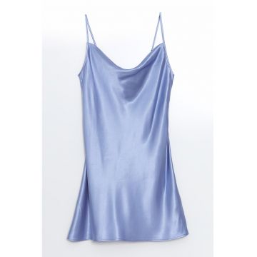 Rochie mini satinata cu bretele inguste