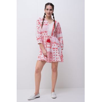 Rochie scurta de bumbac organic cu croiala A