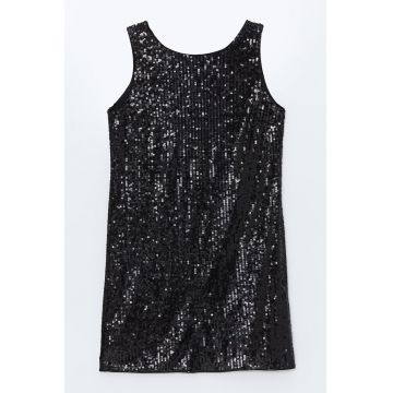 Rochie scurta fara maneci cu paiete