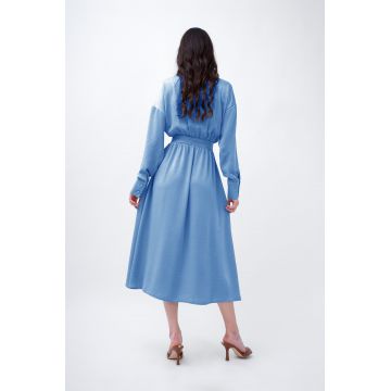 Baby Blue Midi Dress With Corset