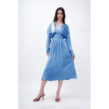 Baby Blue Midi Dress With Corset