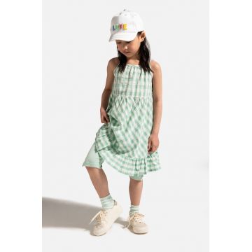 Coccodrillo rochie din bumbac culoarea verde, maxi, drept, HOLIDAY SPLASH GIRL KIDS