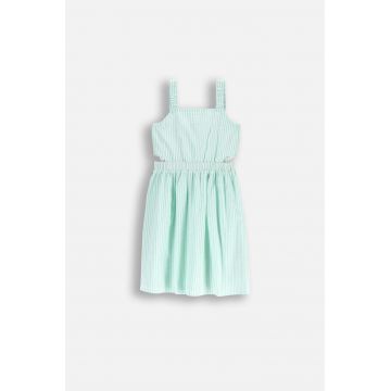 Coccodrillo rochie din bumbac culoarea verde, midi, drept, HOLIDAY SPLASH GIRL JUNIOR