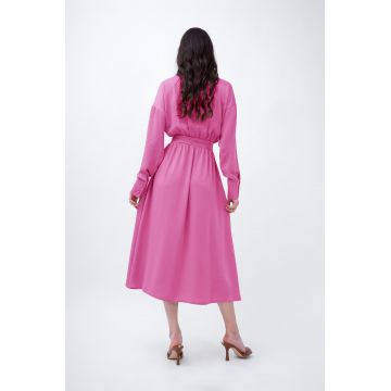 Pink Midi Dress With Corset