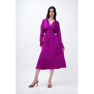 Purple Midi Dress With Corset