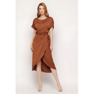 Rochie 5266 petrecuta maro Mizar