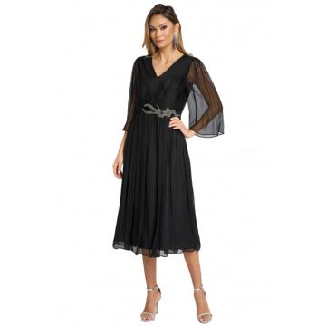 Rochie 995 matase naturala neagra Viada