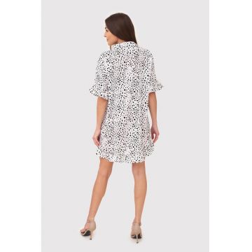Rochie camasa alba si neagra cu volane DA1743 BLACK/WHITE