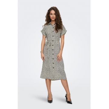 Rochie-camasa midi cu buzunare pe piept