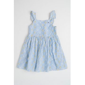 Rochie cu dungi si broderie