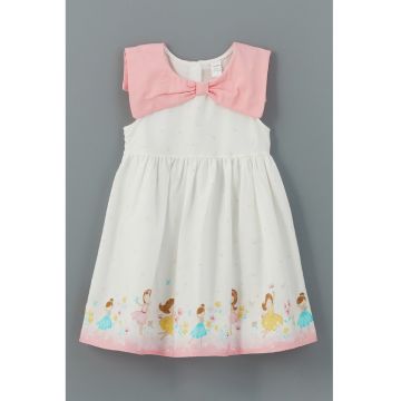 Rochie de bumbac cu guler cu funda