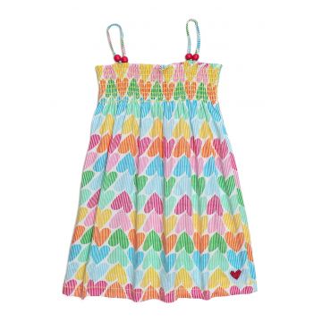 Rochie de bumbac cu imprimeu cu inimi