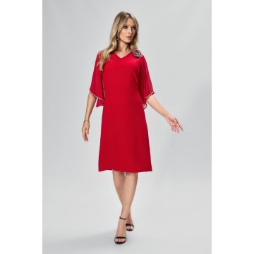 Rochie de ocazie din crepe si voal cu strass-uri Susan Rosie