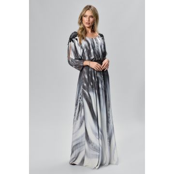 Rochie de ocazie din licra cu strass-uri Iridessa Gri