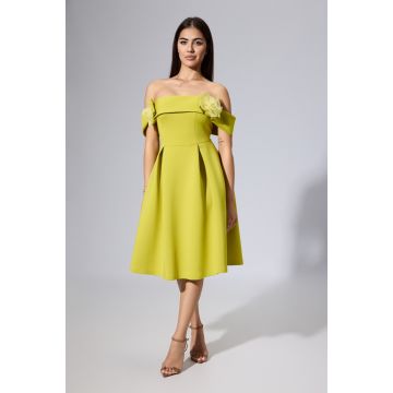 Rochie de ocazie din neopren cu flori 3D Girly Fistic