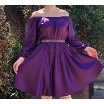 Rochie de ocazie din saten Neli Rochie de ocazie din saten Neli
