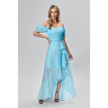 Rochie de ocazie premium asimetrica din voal Vida Bleu Rochie de ocazie premium asimetrica din voal Vida Bleu