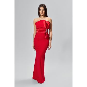 Rochie de ocazie premium cu funda din satin Bright Rosie