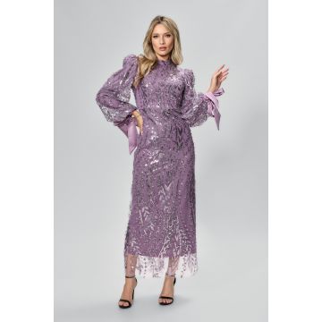 Rochie de ocazie premium din tull cu paiete Nirvana Lila