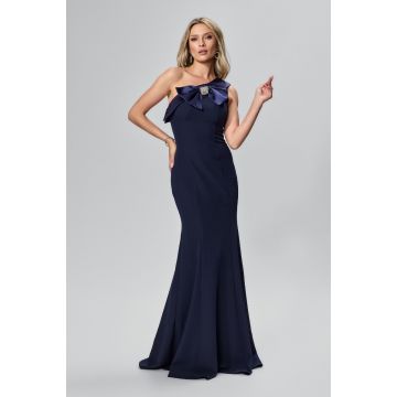 Rochie de ocazie premium tip sirena cu model one shoulder Ellanora Bleumarin