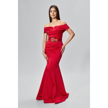 Rochie de ocazie premium tip sirena din satin Noble Rosie