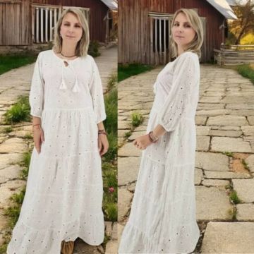 Rochie din bumbac cu broderie broderie englezeasca Angela 2