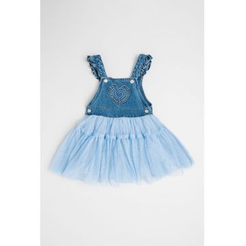 Rochie din denim cu tul